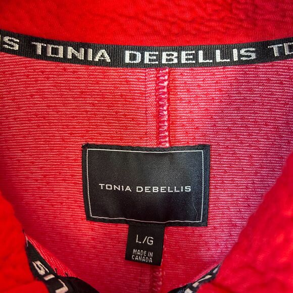 Tonia Debellis Women's Shiloh Red Textured Knit Full-Zip LS Jacket Size L - Picture 5 of 15